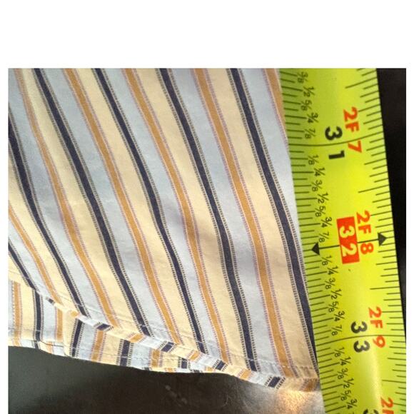 TailorByrd Button Down Mens SZ XL Classic Fit Long Sleeve Striped Gray Blue Tan - Picture 6 of 6